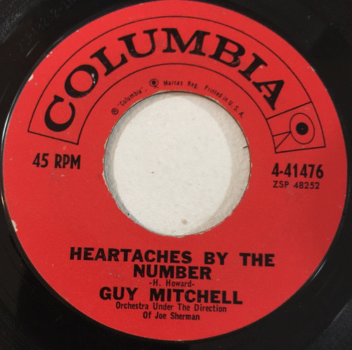 Guy Mitchell - Heartaches By The Number (7", Single)