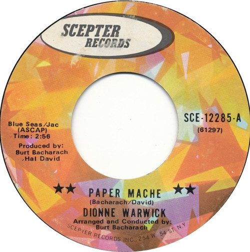 Dionne Warwick - Paper Maché (7", Single, Ter)
