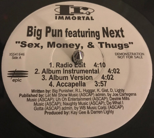 Big Punisher & Next (2) / Noreaga, Brown (5) & Maze (3) - Sex, Money & Thugs / Thug Poetry (12", Promo)