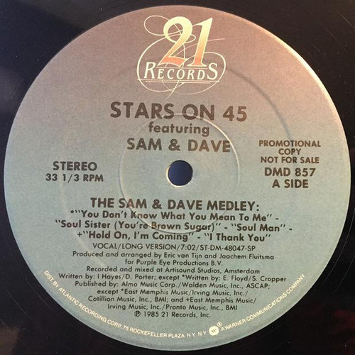 Stars On 45 Featuring Sam & Dave - The Sam & Dave Medley (12", Promo)