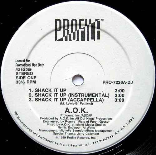 A.O.K. - Shack It Up  (12", Promo)