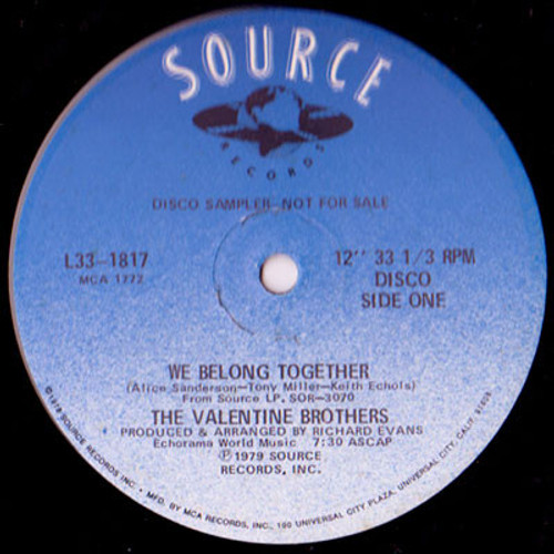 The Valentine Brothers - We Belong Together (12", Promo)