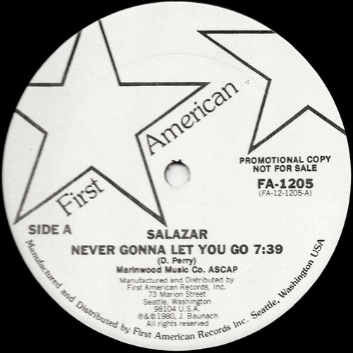 Salazar (2) - Never Gonna Let You Go (12", Promo)