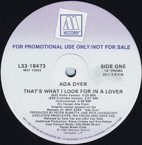 Ada Dyer - That's What I Look For In A Lover (12", Single, Promo)