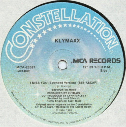 Klymaxx - I Miss You - Constellation (2), MCA Records - MCA-23587 - 12" 938346250