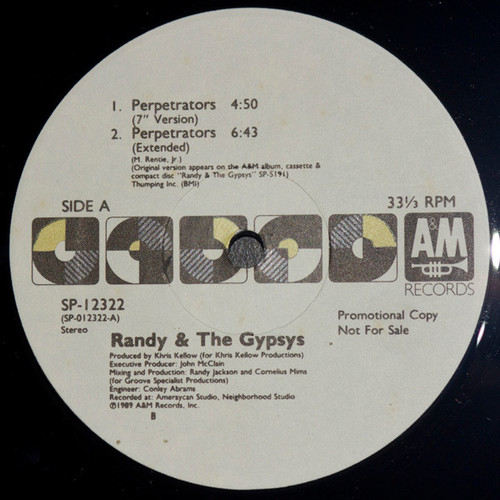 Randy & The Gypsys - Perpetrators (12", Promo)