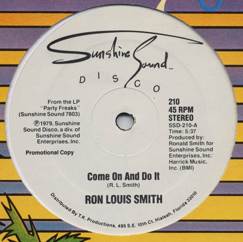 Ron Louis Smith* - Come On And Do It / Love Talk (12", Promo)
