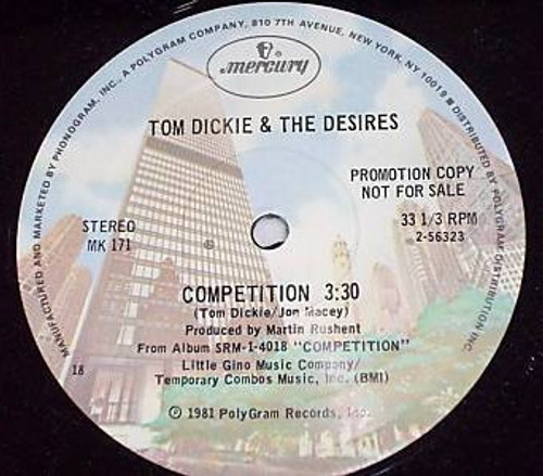 Tom Dickie & The Desires - Burnin' Up (12", Promo)