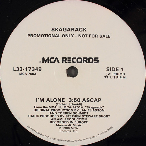 Skagarack - I'm Alone (12", Promo)