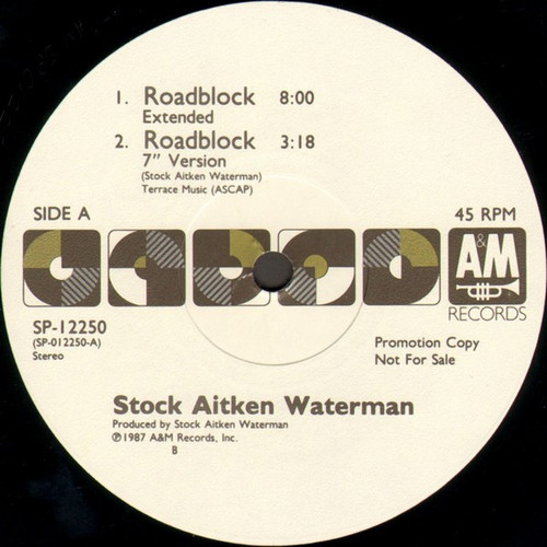 Stock Aitken Waterman* - Roadblock (12", Promo)