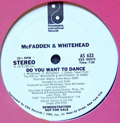 McFadden & Whitehead - Do You Want To Dance (12", Promo)