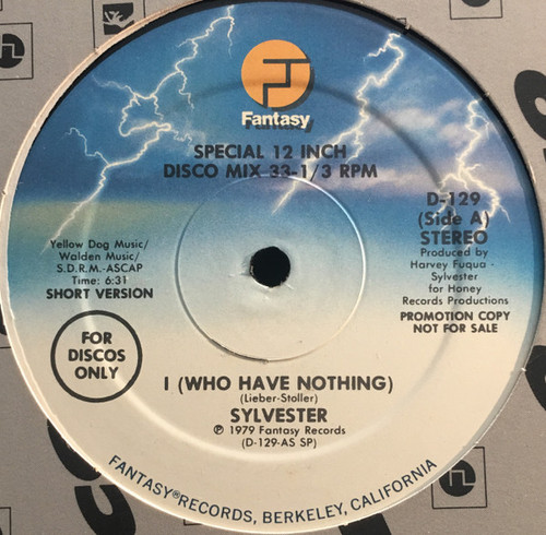Sylvester - I (Who Have Nothing) (12", Promo)