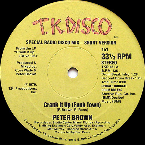 Peter Brown (2) - Crank It Up (Funk Town) (12")