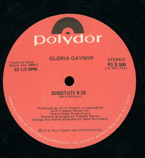 Gloria Gaynor - Substitute / I Will Survive (12", Gol)