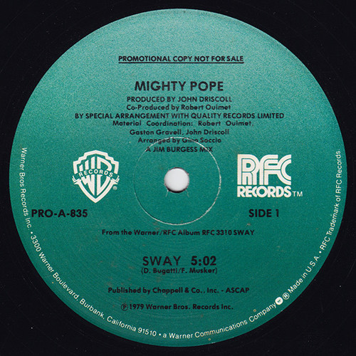 Mighty Pope - Sway / New Orleans (12", Promo)