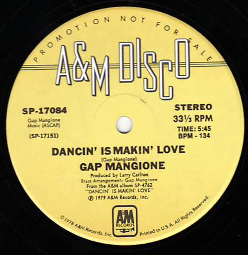 Gap Mangione - Dancin' Is Makin' Love (12", Promo)