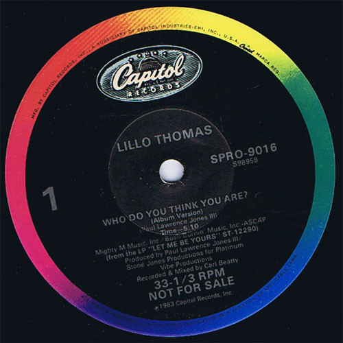 Lillo Thomas - Who Do You Think You Are? (12", Promo)
