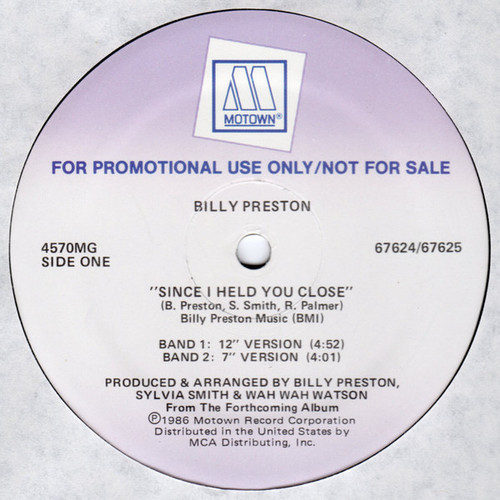 Billy Preston - Since I Held You Close / It Don't Get Better Than This (12", Promo)