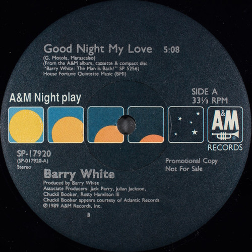 Barry White - Good Night My Love (12", Promo)