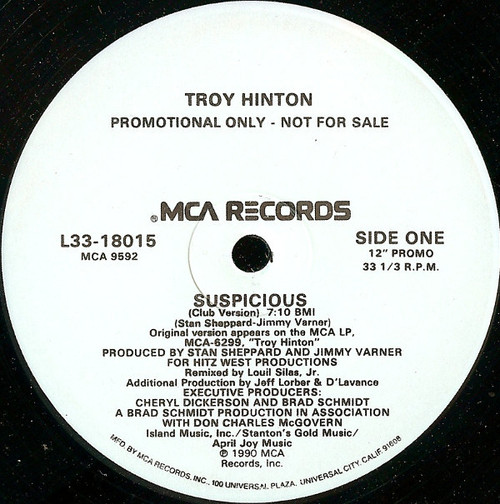 Troy Hinton - Suspicious (12", Promo)