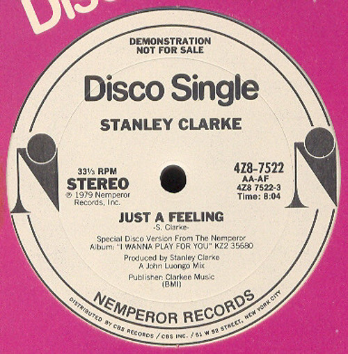 Stanley Clarke - Just A Feeling - Nemperor Records - 4Z8-7522 - 12", Promo 944688356