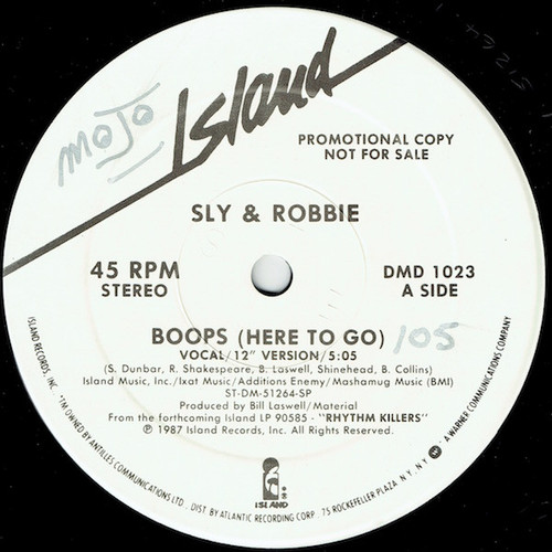 Sly & Robbie - Boops (Here To Go) (12", Promo)