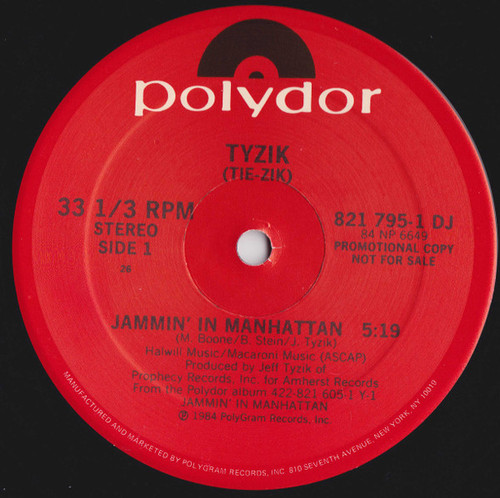 TYZIK* - Jammin' In Manhattan (12", Promo)