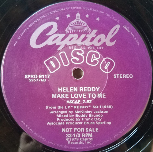 Helen Reddy - Make Love To Me (12", Promo)