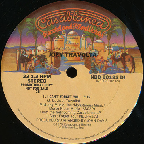 Joey Travolta - I Can't Forget You (12", Single, Promo)