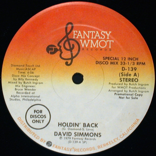 David Simmons (2) - Holdin' Back (12", Promo)