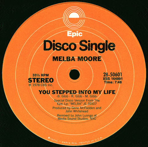 Melba Moore - You Stepped Into My Life / There's No Other Like You - Epic - 28-50601 - 12", Single 945051523