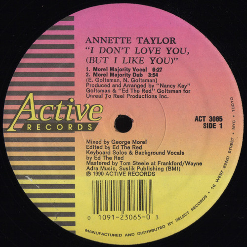 Annette Taylor - I Don't Love You, (But I Like You) (12")