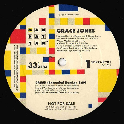 Grace Jones - Crush (12", Promo)