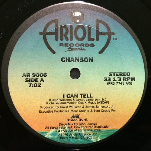 Chanson - I Can Tell / Don't Hold Back (12")