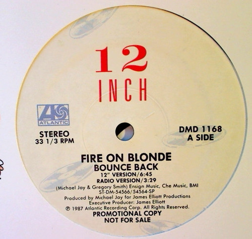 Fire On Blonde - Bounce Back (12", Promo, SP )