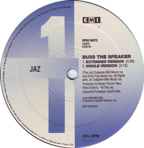 The Jaz - Buss The Speaker / Let's Play House - EMI USA, EMI USA - SPRO-04373, SPRO-04378 - 12", Promo 945691807
