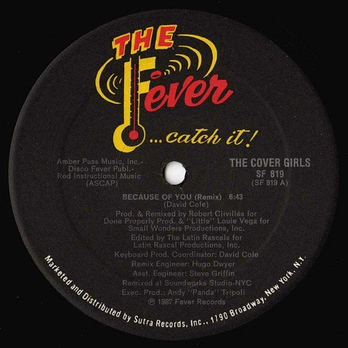 The Cover Girls - Because Of You - Fever Records - SF 819 - 12" 945761908