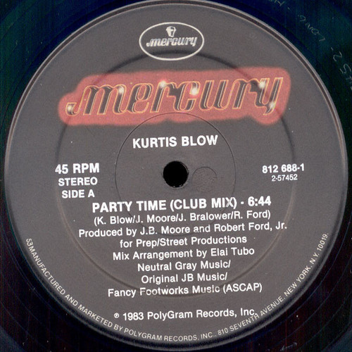 Kurtis Blow - Party Time - Mercury - 812 688-1 - 12" 946188448