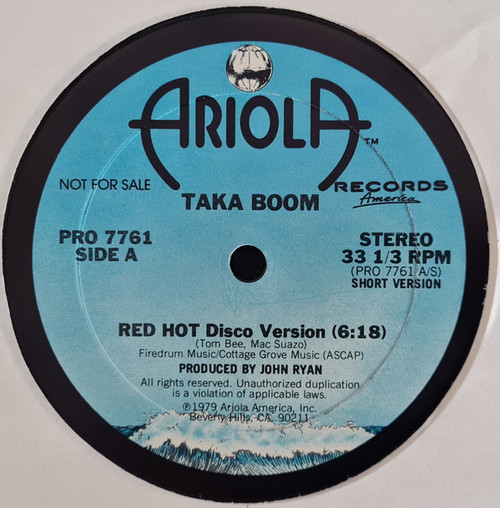 Taka Boom - Red Hot (12", Promo)