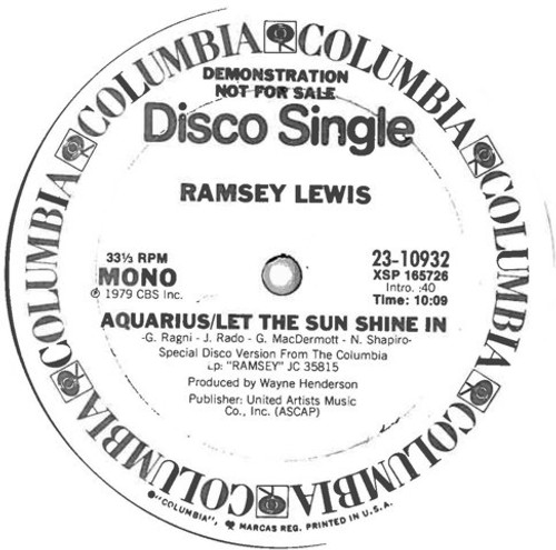 Ramsey Lewis - Aquarius/Let The Sun Shine (12", Single, Promo)