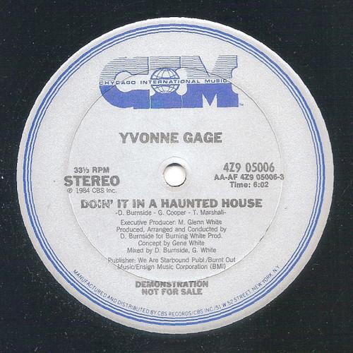 Yvonne Gage - Doin' It In A Haunted House (12", Promo)