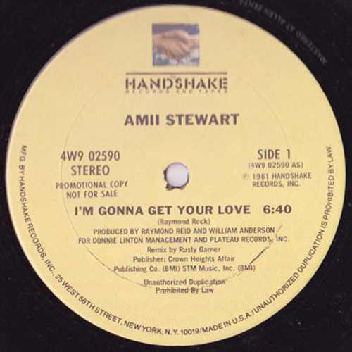 Amii Stewart - I'm Gonna Get Your Love - Handshake Records And Tapes - 4W9 02590 - 12", Promo 946679908