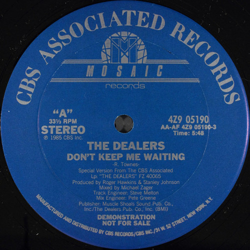 The Dealers (2) - Don't Keep Me Waiting (12", Promo)