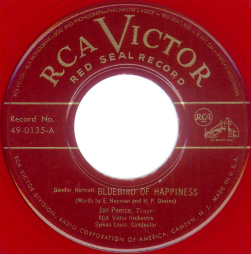 Jan Peerce - Bluebird Of Happiness / Because (7", Single, Red)