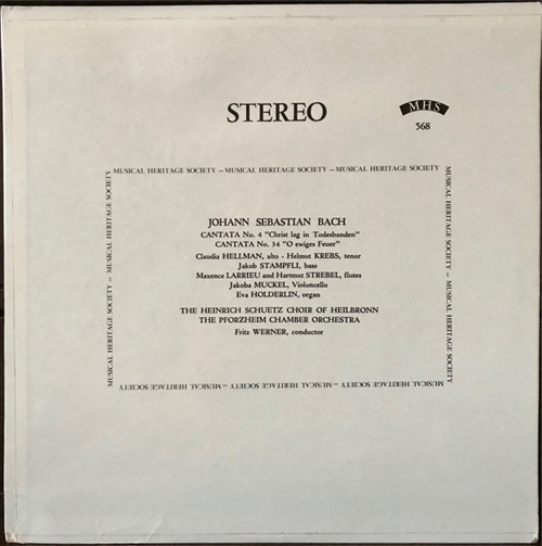 Johann Sebastian Bach - Cantata No. 4, "Christ Lag In Todesbanden" / Cantata No. 34, "O Ewiges Feuer" (LP, Album)