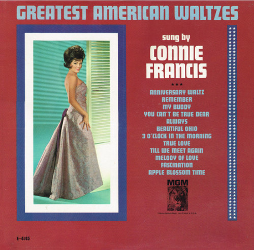 Connie Francis - Greatest American Waltzes (LP, Mono, MGM)