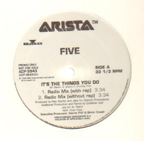 Five - It's The Things You Do - Arista - ADP-3543 - 12", Promo 957819089
