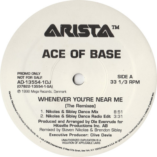 Ace Of Base - Whenever You're Near Me (The Remixes) (12", Promo)