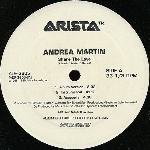Andrea Martin - Share The Love (12", Promo)
