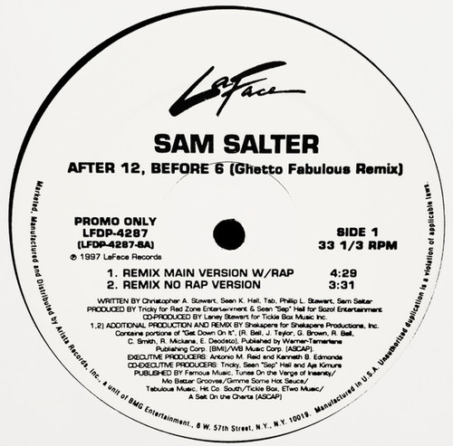 Sam Salter - After 12, Before 6 (Ghetto Fabulous Remix) (12", Promo)